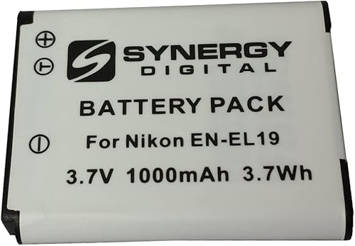 Miniatura 7 de SDENEL19 - Batería recargable de iones de litio (1000 mAh 3.7 V), batería de repuesto para Nikon EN-EL19 para Nikon CoolPix S100, S3100, S3300