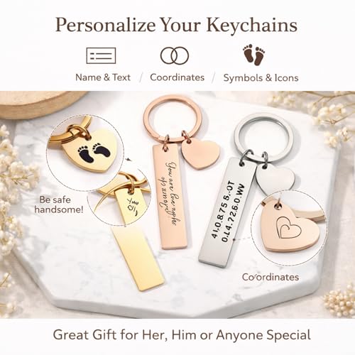 Image of Premium Customized Metal Keychain | Personalized Name Engraved Keychain for Car & House Keys | Stylish Stainless Steel Gift for Men & Women