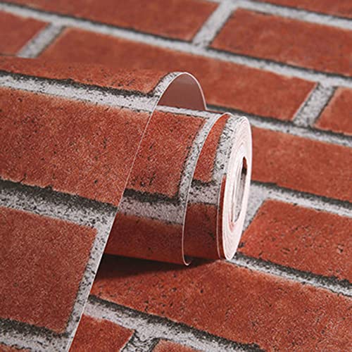 Papier peint 3D imitation brique non adhésif non tissé rétro Cover