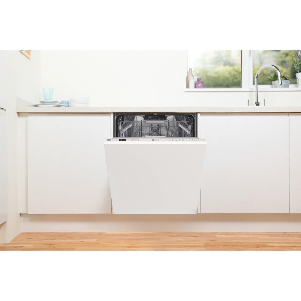 Indesit Lavastoviglie da 60 cm, 14 Coperti, Classe E, Scomparsa totale, Acciaio inossidabile, bianca