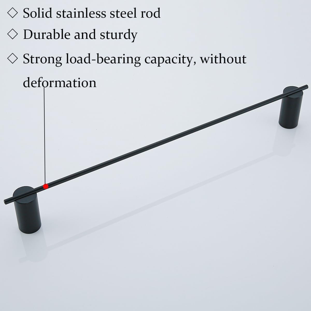 RANDOM Matte Black Bathroom Hardware Set 4 Pieces Stainless Steel Black Towel Bar Set Includ 18 inch Hand Towel Holder Toilet Paper Holder and 2 Towel Hooks Wall Mounted Bathroom Accessories Kit