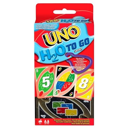 Mattel Games UNO H20 To Go, Juego de Cartas Resistentes al Agua, para niños +7 años y Adultos, Ideal para Playa , Nieve y Viajes , P1703 | Ya disponible en tu tienda friki favorita! En mundofriki.es!