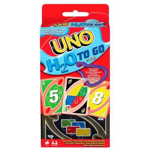 Mattel Games UNO To Go, Juego de Cartas Resistentes al Agua,