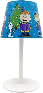 Mark Feldstein, Peanuts Gang Holiday Carolers Rechargeable Winter Touch Lamp, Blue, 9 Inch
