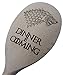 Cucchiaio in legno a tema Lupo di Game of Thrones con la scritta in lingua inglese “Dinner is coming”, idea regalo per compleanno, cucchiaio in legno inciso a laser da Fastcraft UK