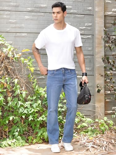 Thomas Scott Men's Mid-Rise Bootcut Jeans Light Indigo - Image 7