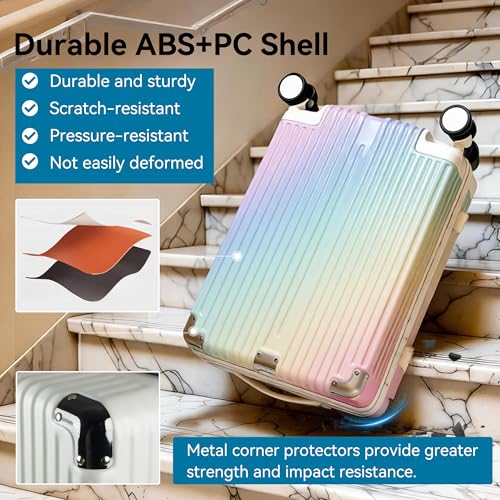 Image of 20 Inch Carry On Luggage with Spinner Wheels,PC Expandable Hard Shell Suitcase with USB Port,Lightweight Travel Luggage Airline Approved for Men Women (Colorful)