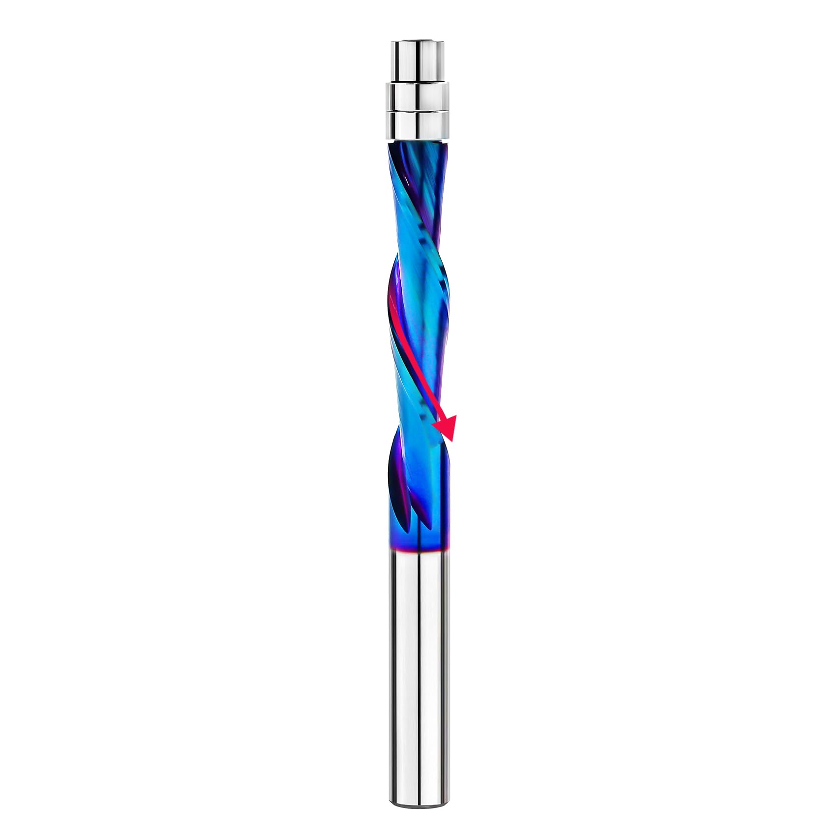BGTEC Hartmetall-Frässtift 6.35mm - Spiralbündiger Fräser Mit Nano Blue Beschichtung