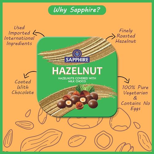Image of Sapphire Chocolate Coated Nuts - Hazelnut, 90 g | Mouth Melting Milk Chocolate With Nutritious and Nutty Crunch