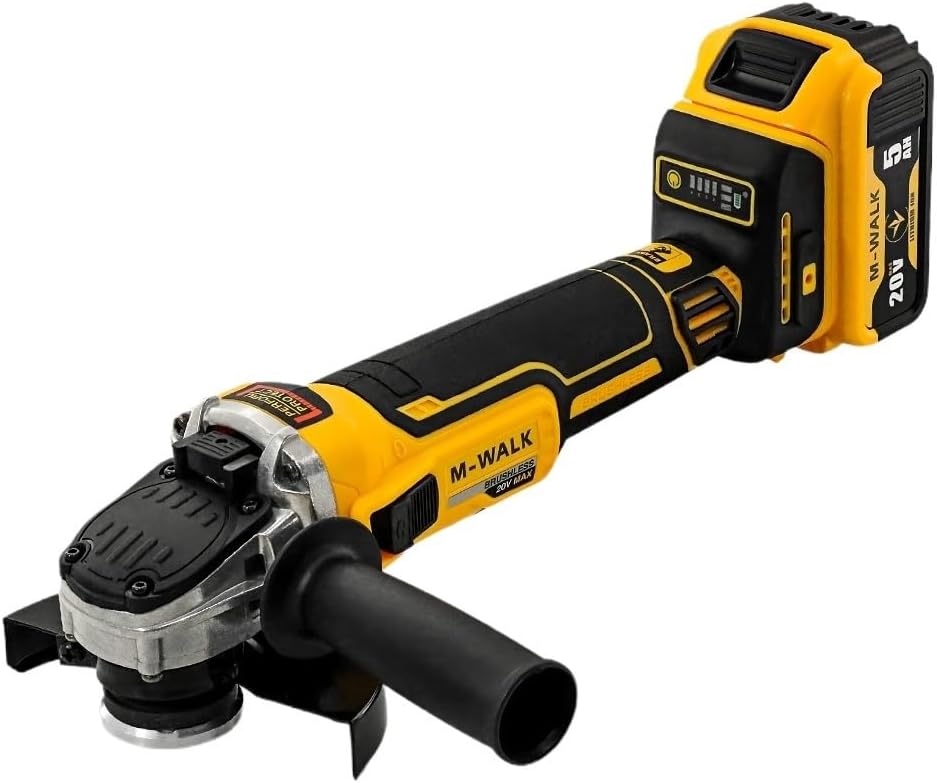 125mm Brushless Electric Angle Grinder M14 Cordless Grinding Machine Cutting Woodworking Power Tools For 20v Battery Pins(125mm No Battery)