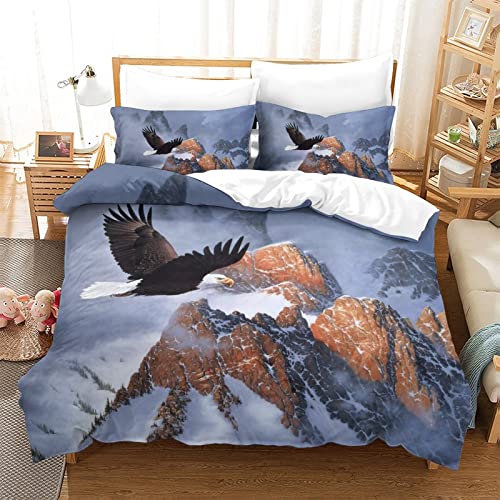 Housse de couette aigle king size parure de lit microfibre douce - 2