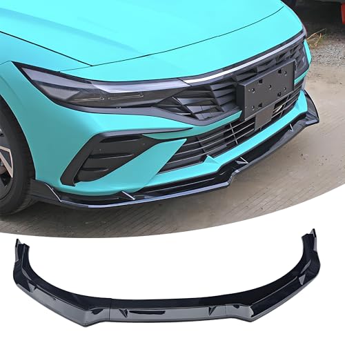 NEESPOC Front Bumper Lip Splitter Spoiler Compatible with Hyundai Elantra 4-Door 2024 2025 2026 SE/SEL/SEL Sport/Limited/Base Accessories Air Chin Body Kit(Gloss Black)