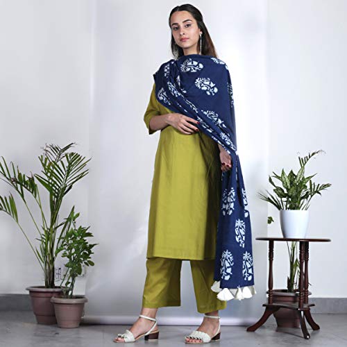 Image of Rustorange Women's Rayon Kurta Set with Dupatta