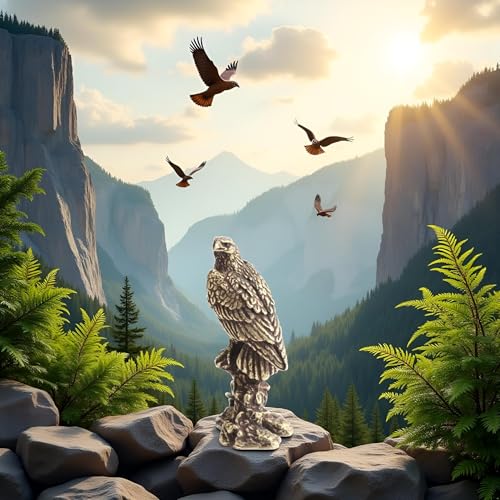 Estatua vintage de águila de latón de 1 pieza miniatura 2