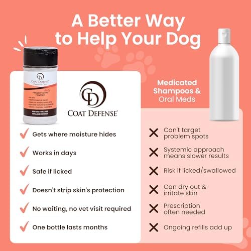 COAT DEFENSE Daily Preventative Powder | Made in USA | 3.5oz Waterless Dog Shampoo & Pet Deodorizer for Smelly Dogs | Provides Anti Itch Relief | Dog Dry Shampoo for Dry Itchy Skin - 2