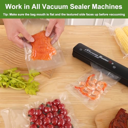 Image of [2025 Upgraded] Moretoes 100pcs Vacuum Sealer Bags, Pint 6 inch x 10 inch, BPA Free, Pre-cut Commercial Grade Vac Seal Meal Bags for Food Saver Storage, Meal Prep or Sous Vide