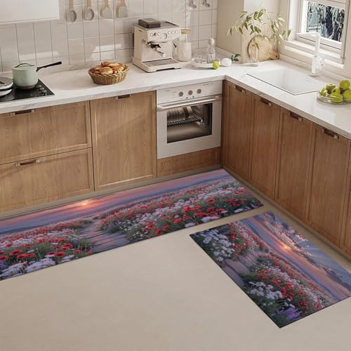 Alfombrillas de cocina de 2 piezas para proteger el suelo contra salpicaduras 5