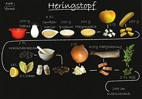 Kochformel Rezept-Postkarte Fischgerichte: Heringstopf