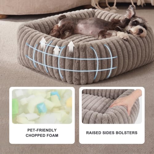 Image of FURTIME Medium Dog Beds for Medium Dogs Washable, Orthopedic Dog Bed, Rectangle Warming Soft Calming Sleeping Puppy Bed Durable Pet Bed with Anti-Slip Bottom
