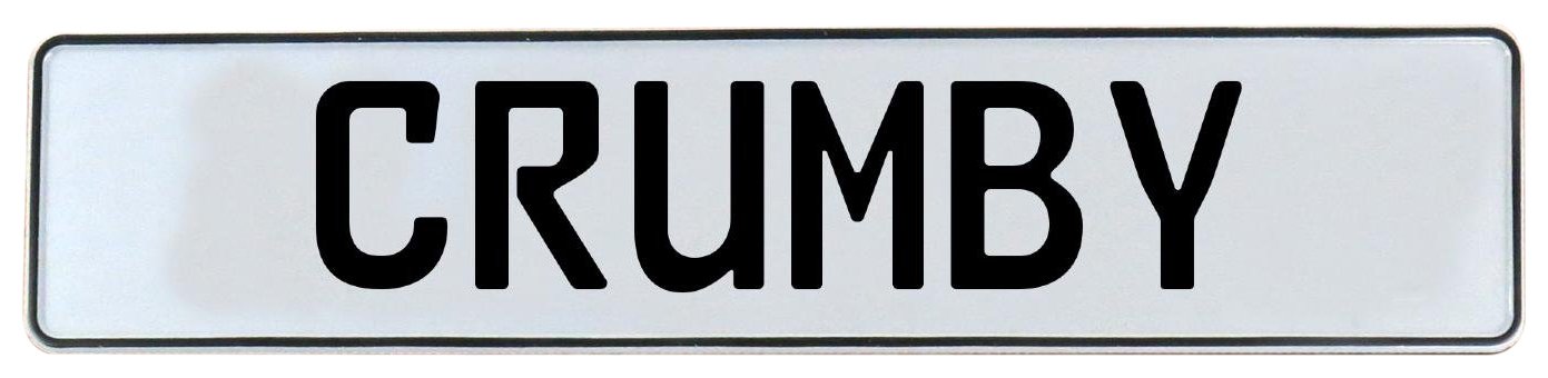 Vintage Parts 613484 Crumby White Stamped Aluminum Street Sign Mancave Wall Art