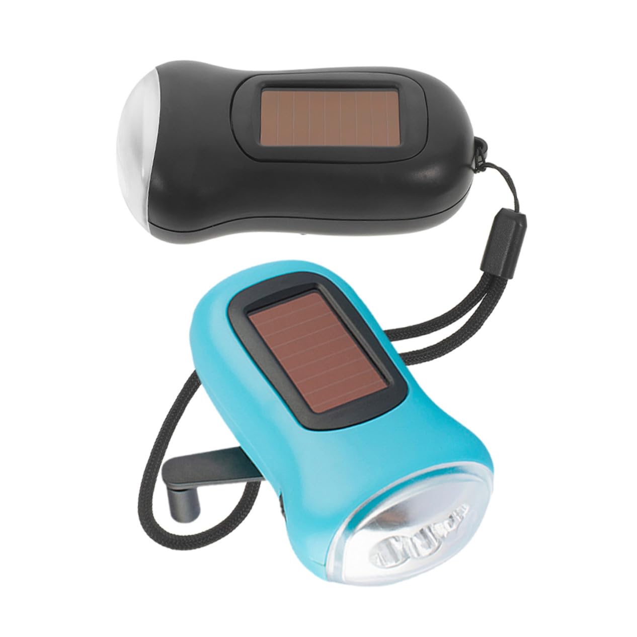 Angoily 2pezzi Torcia Elettrica Portatile Ricarica Solare e Manovella Luce Led Per Campeggio Escursionismo Ed Emergenze All Aperto