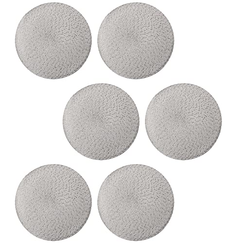 Sets de table ronds tendance gris argent anti-rayure table