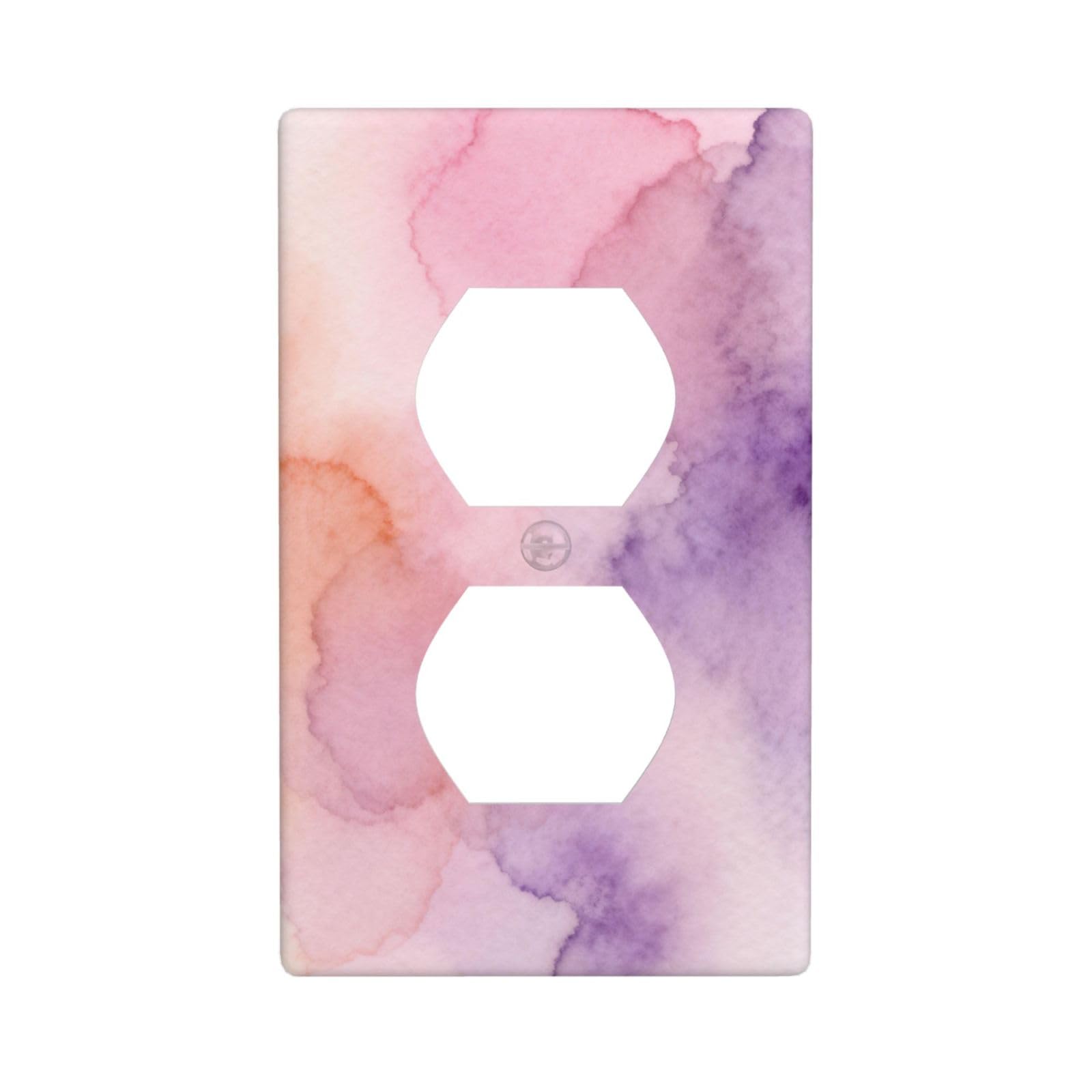 Abstract Watercolor Decorative Switch Plate Cover-Unbreakable Polycarbonate Wall Plate for Home Office, 1 Gang with Screws