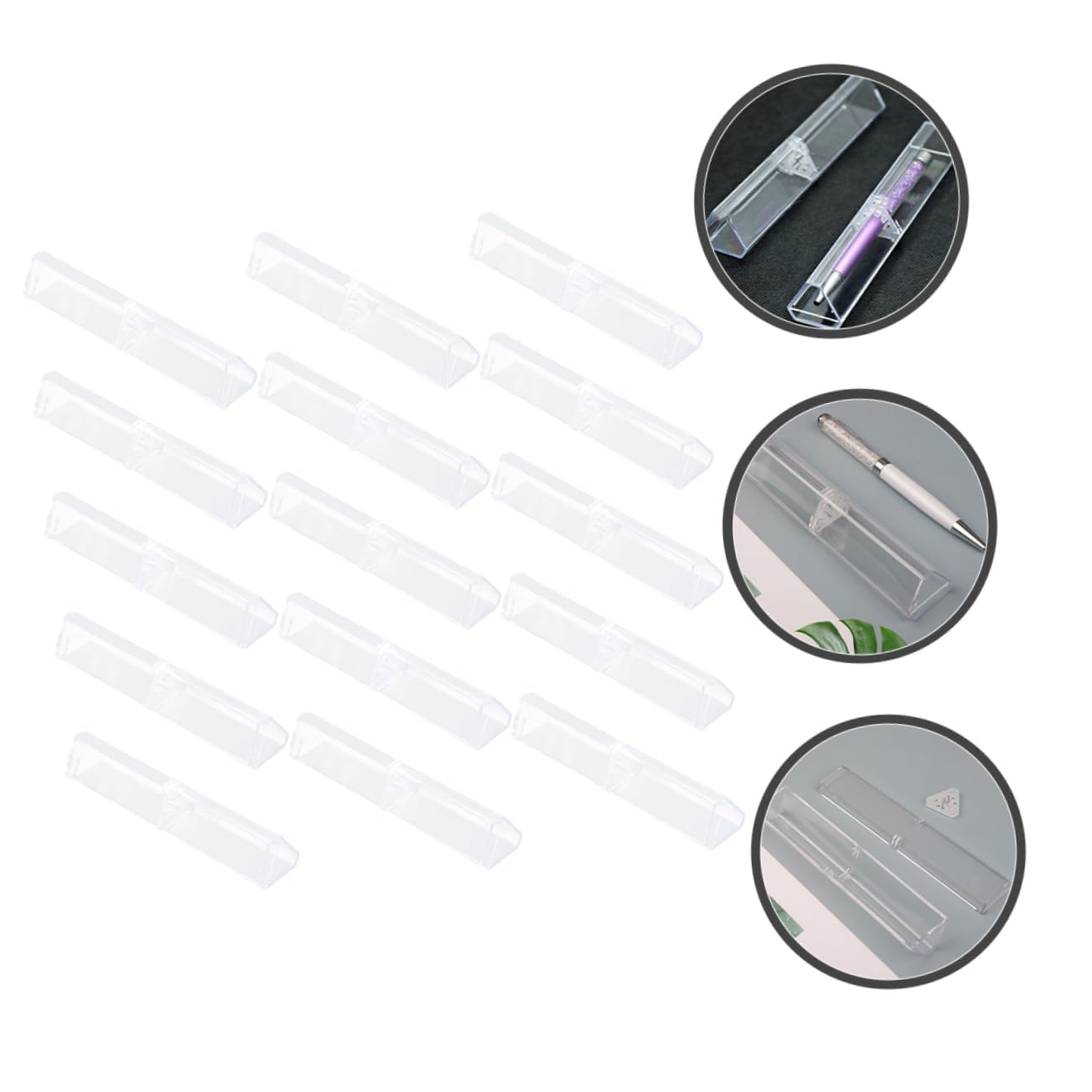NUOBESTY Pencil Box Trasparente in Plastica 15 Pezzi per Penna