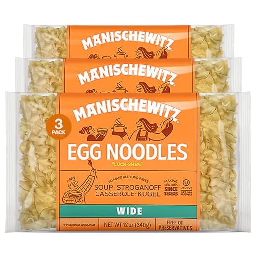 Manischewitz Wide Egg Noodles 12oz (3 Pack) | Homestyle Taste & Texture, Premium Enriched, Low Sodium, No Preservatives