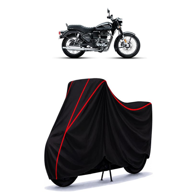 Image of Bullet 350 Water Resistant Bike Cover for All Motorcycles & Rain | Heavy Duty Taffeta Fabric | UV Protection, Dustproof, Scratchproof | All Weather Two Wheeler Body Cover with Elastic Bottom