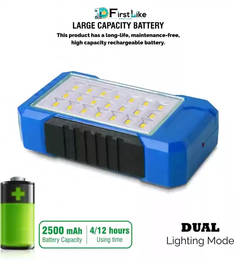 Image of Solar LED Light with Power Bank, 21 LED, 2500mAh Battery, 6V Solar Panel, USB Charging Port (Blue)