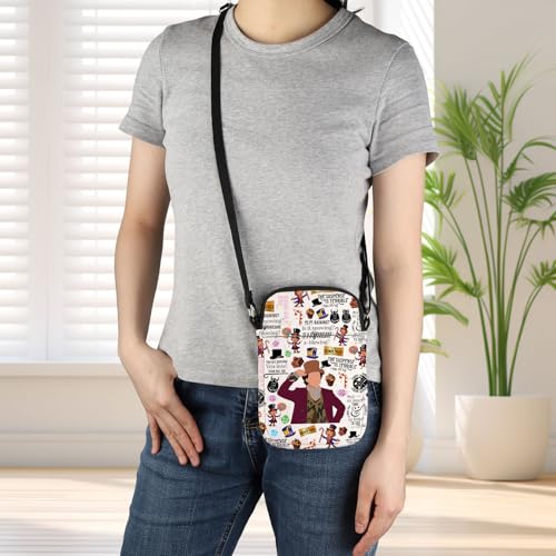 JNIAP Willy Inspired Crossbody Bag Willy Fans Gifts Wonka Chocolate Shoulder Bag Chocolate Factory Gifts4
