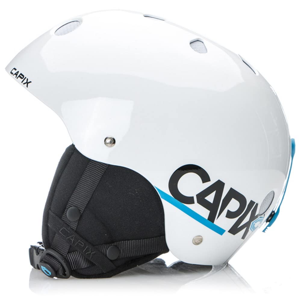 Capix Team Helmet White Blue Gloss Snowboard Ski Skate, Wake, Bike (L4), X-Large (60-62cm) : Sports & Outdoors