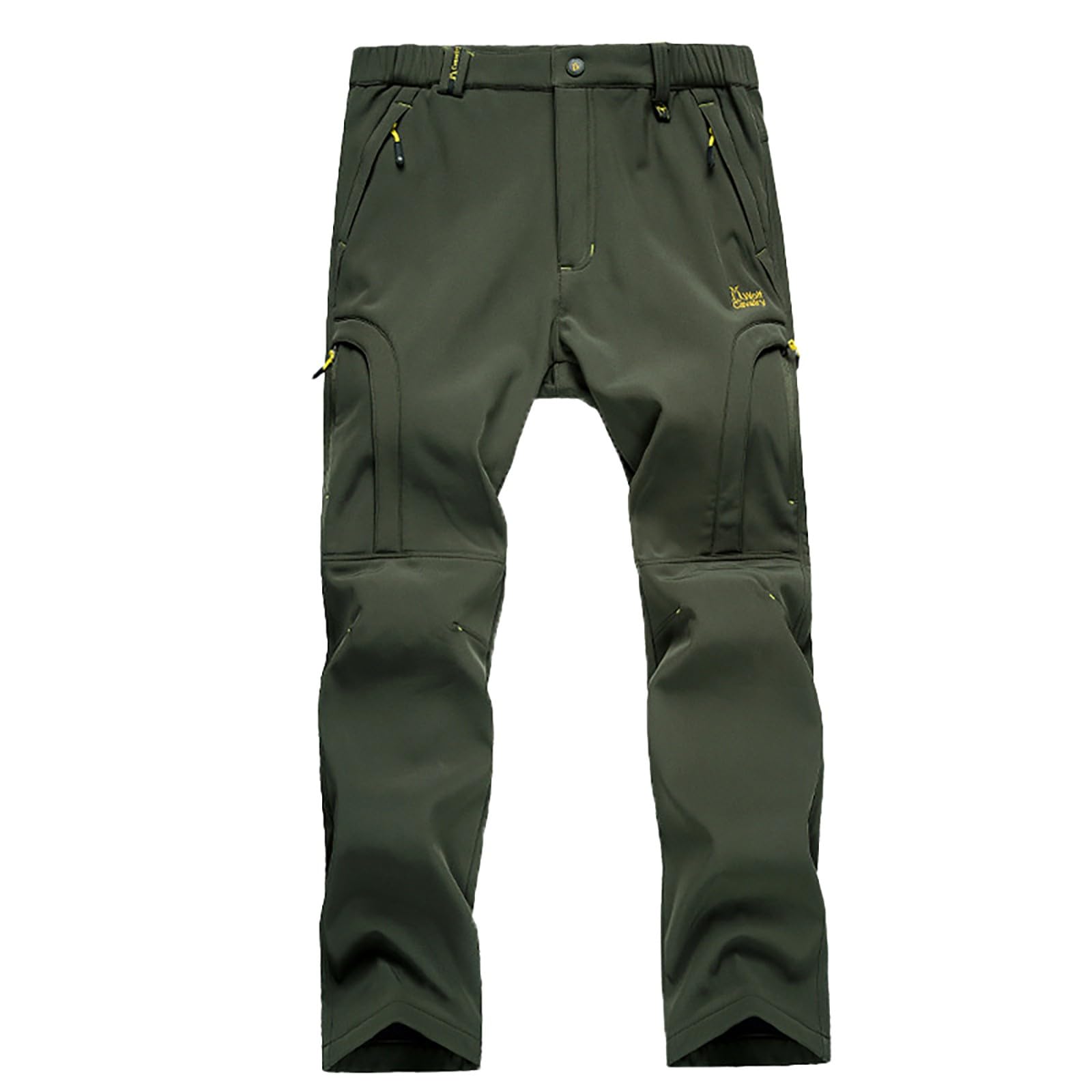 Pantalones de invierno con forro polar para hombre, impermeables, térmicos, para senderismo, senderismo, pantalones de esquí acolchados con bolsillos con cremallera, pantalones gruesos cálidos