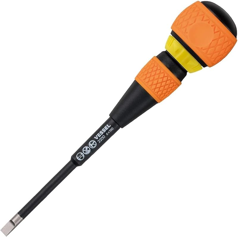 Chave de fenda com catraca VESSEL 2200, ponta -6, haste de 100 mm