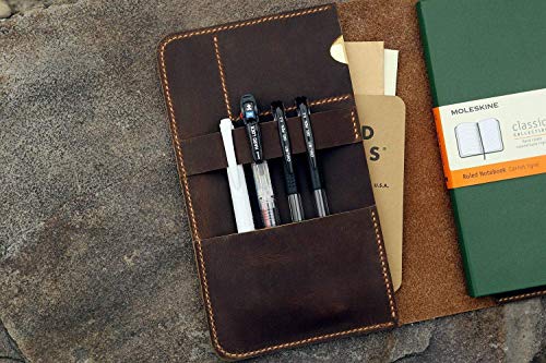 Personalized leather cover with pen holder custom leather cover for large moleskine volant cahier journal notebook MA505NC13