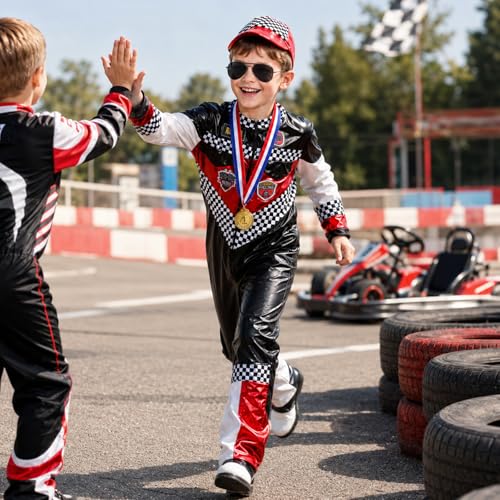 Disfraz Completo de Piloto de Carrera para Niños miniatura 7