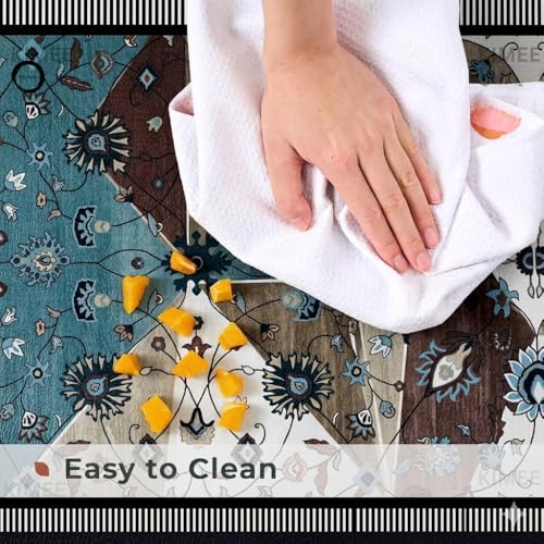 Image of VANZAVANZU KIMEE Modern 3D Crystal Geometric Kitchen Mat and Runner Rug Set of 2 - Non-Slip Washable Kitchen Floor Mats, Cushioned Absorbent Runner for Sink, Laundry, Hallway (Crystal Design)