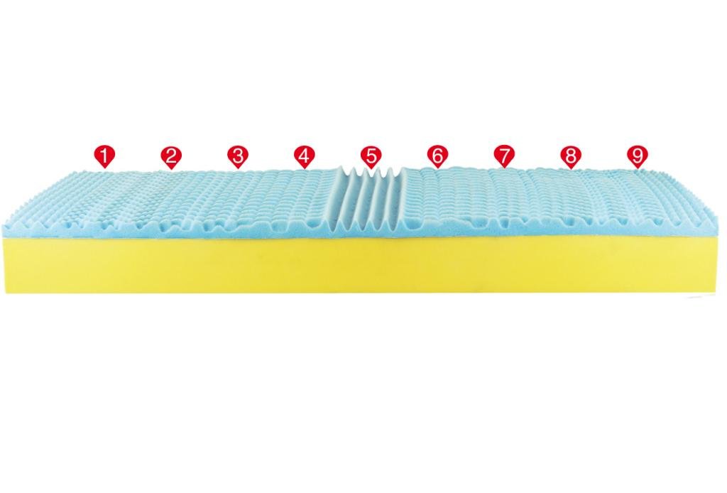Guisil - Memory Aloe H22 Water Foam e Memory a 9 ZONE fascia 3D sfoderabile Presidio Medico