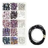 150 PCs Porcelain Ceramic Beads for Jewelry Making DIY Kit with 5 Meters Genuine Greek Leather Cord, Free Leather Necklace - Includes Metal Spacer Beads, Parts, Jump Rings, Lobster Clasps (Western)