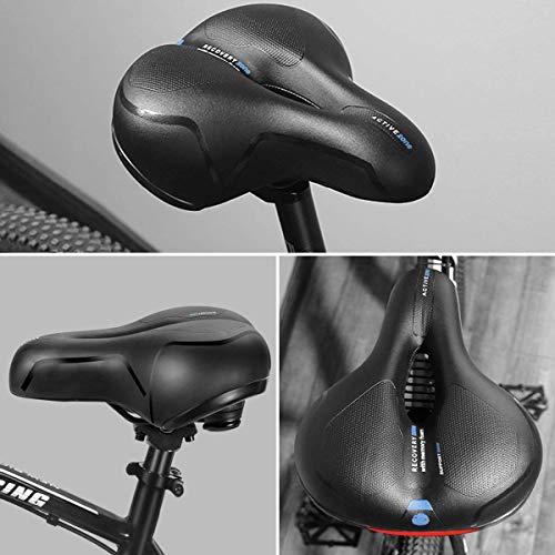 SYOSIN Bike Seat,Comfortable Breathable Gel Bicycle Seat Memory Foam Waterproof Bicycle Saddle for MTB Mountain Bike, Folding Bike, Road Bike, City Bike, Exercise Bike (Blue)