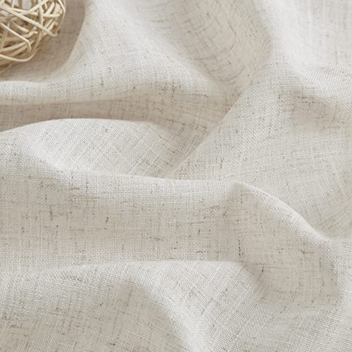 Vision Home Natural Pinch Pleated Semi Sheer Curtains Textured Linen Blended Light Filtering Window Curtains 84 Inch For Living Room Bedroom Pinch Pleat Drapes With Hooks 2 Panels 42" Wx84 L #TOP3