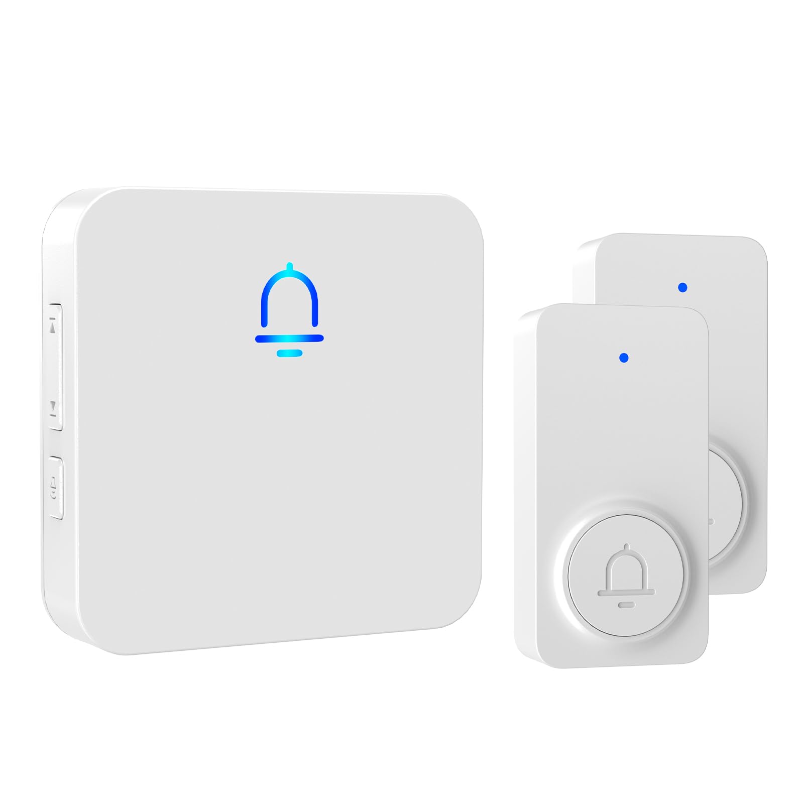 SECRUI Wireless Doorbell, Electric Cordless Plug in Receiver Door Bell Chime Kit with 2 Push Buttons, Battery Operated at 1000ft Long Range, 32 Chimes 5 Volume to Choose, White