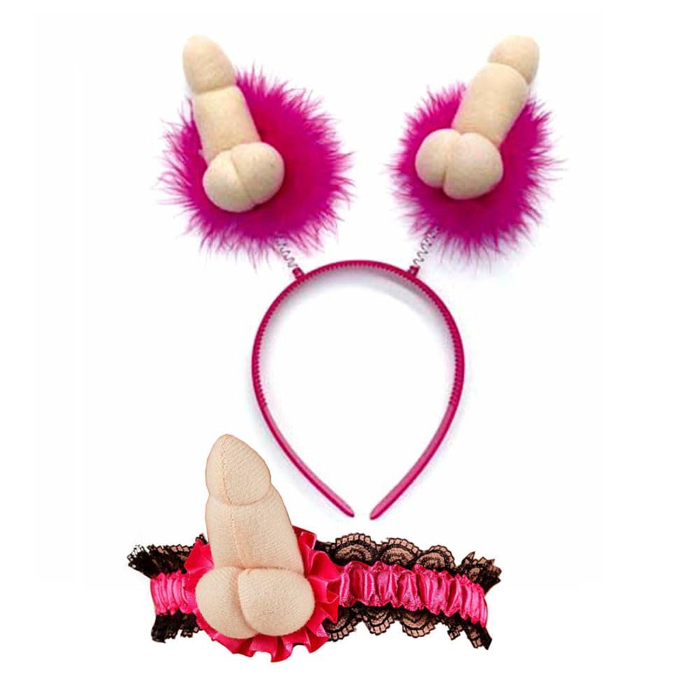 Cerchietto con antenne piselli e giarrettiera con pisello per la sposa hot alla festa di addio al nubilato sexy gadget per adulti 18+