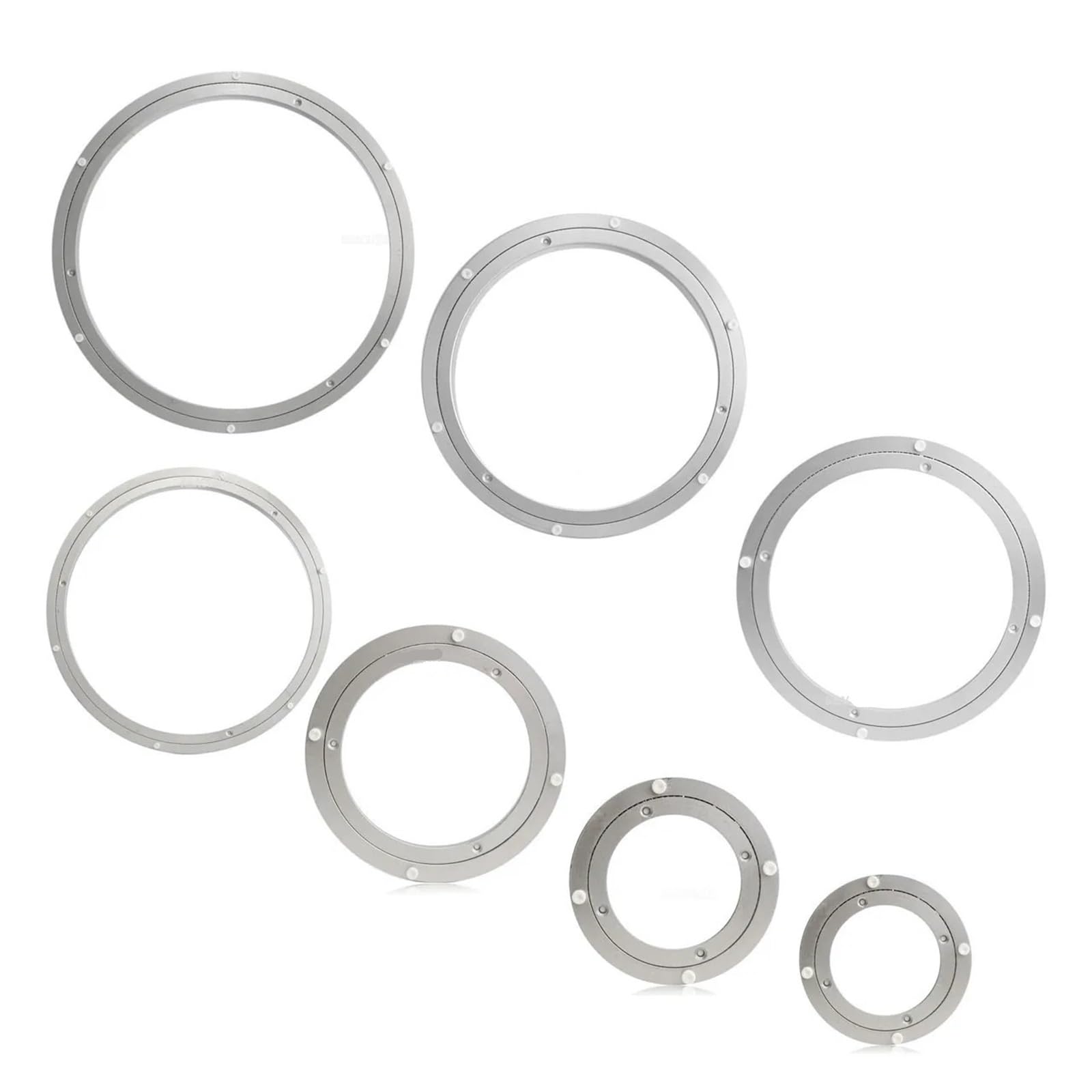 Ciężki aluminiowy obrotowy talerz obrotowy, okrągła obrotowa płyta, 7 rozmiarów, do dekoracji ciast, usług cateringowych(350mmx8.5cm)