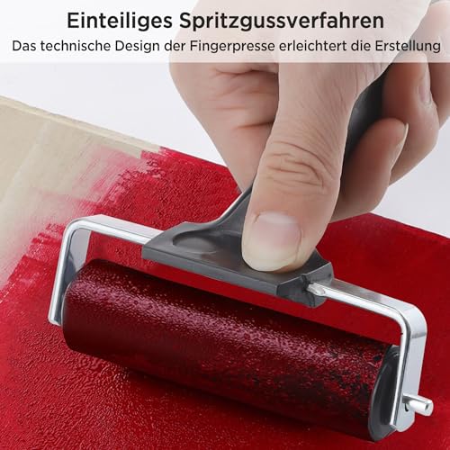 YSDMY Rubber Roller 2 Pcs Rubber Brayer Roller 10cm + 6cm for lino Printing Block Printing, Color Block, Stamping, Crafts - Image 4