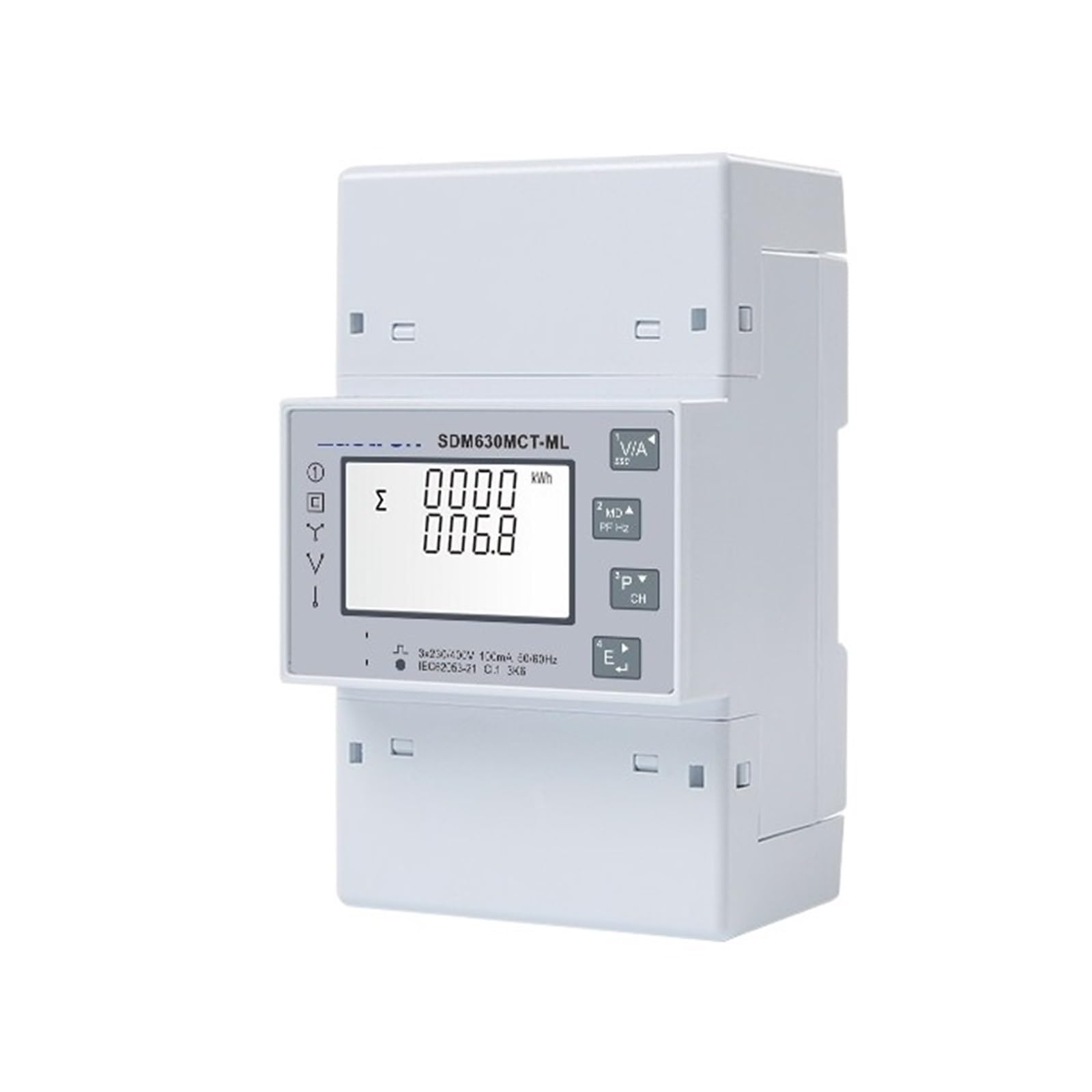 Contatore di energia Multifunzione trifase su Guida DIN SDM630MCT-ML 100mV Schermo LCD retroilluminato RS485