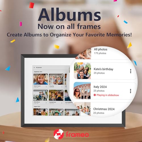 Image of 32GB FRAMEO 10.1 Inch Smart WiFi Digital Photo Frame 1280x800 IPS LCD Touch Screen, Auto-Rotate Portrait and Landscape, Share Moments Instantly via Frameo App from Anywhere