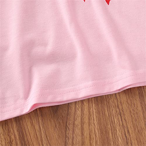 Conjunto de 2 peças com saia para bebês meninas com babados e laço e minissaia, rosa, 5-6 Anos