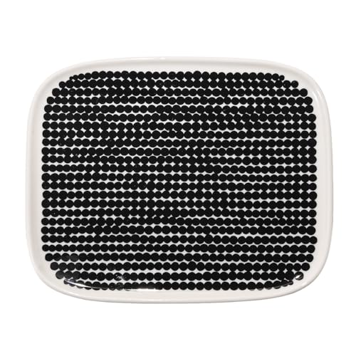 マリメッコ marimekko プレート スクエア 15cm×12ｃm Rasymatto ラシィマット ブラック×ホワイト 食器 皿 067844 190 [並行輸入品]のサムネイル